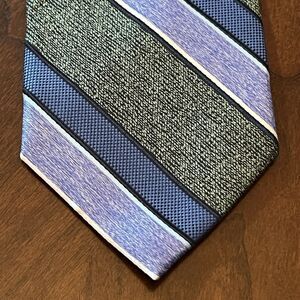 Perry Ellis Portfolio Blue Green 100% Polyester Men’s Neck Tie Made In China